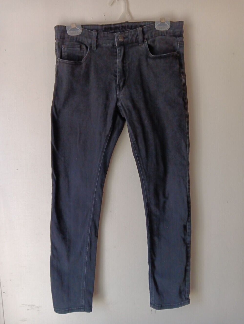 Perruzo Men's denim skinny fit jeans sz 32x30 Black Jeans